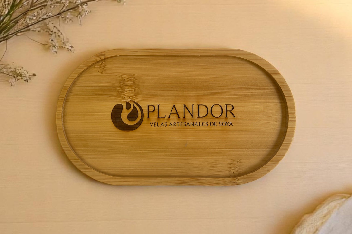 Portavelas de Bamboo Plandor – Diseño Artesanal Natural (Grande) (10.5 cm de alto x 18 cm de ancho)