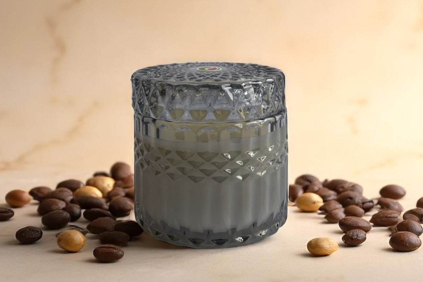 Vela Plandor Crema de Café y Avellanas – Gourmand y Reconfortante (300g, Vidrio con tapa, 100% Cera de Soya Natural)