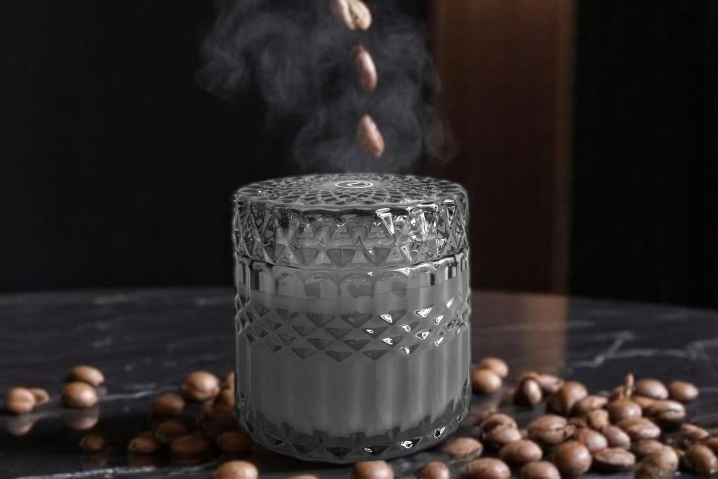 Vela Plandor Crema de Café y Avellanas – Gourmand y Reconfortante (300g, Vidrio con tapa, 100% Cera de Soya Natural)