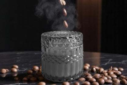 Vela Plandor Crema de Café y Avellanas – Gourmand y Reconfortante (300g, Vidrio con tapa, 100% Cera de Soya Natural)