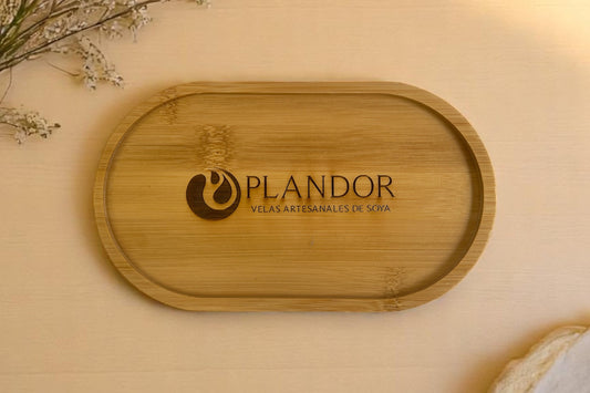 Portavelas de Bamboo Plandor – Diseño Artesanal Natural (Grande) (10.5 cm de alto x 18 cm de ancho)